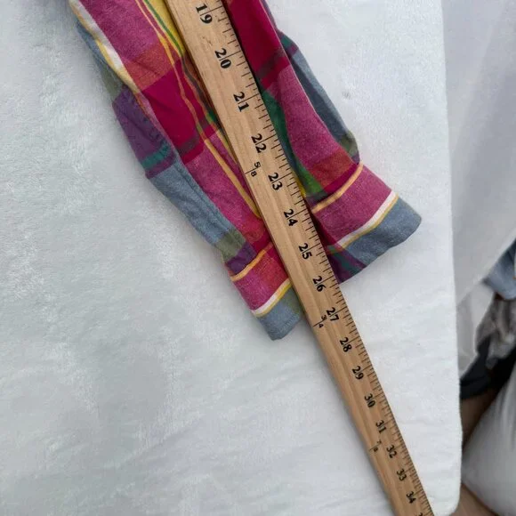 Ralph Lauren Shirt Mens L Multicolor Colorful Madras Plaid Pony Custom Fit - Picture 6 of 9